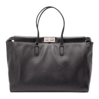 Fendi Peekaboo Tote Large - Heren - Tassen - Zwart - Maat: ONE Size Katoen