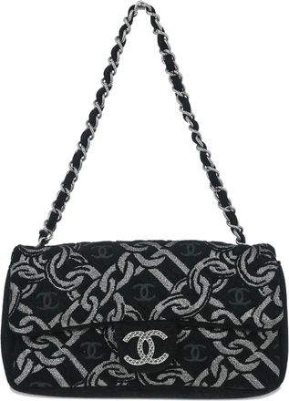 Chanel Borsa a spalla con stampa catena 2005-2006 - Nero