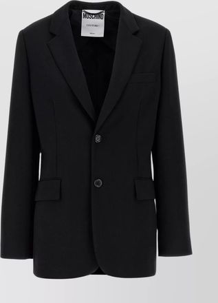 Moschino belted blazer with vent and pockets