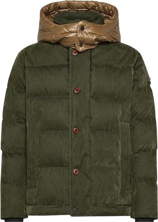 Peuterey Button ribfluwelen jas - Groen