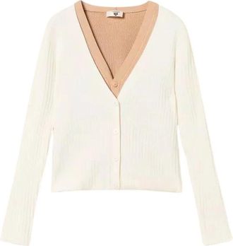 Twinset Cardigans - Dames - Vesten - Beige - M - Polyester - Truien & Vesten