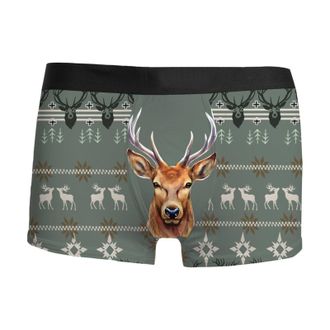 Generic CPIDAH Mens Christmas Boxers Santa Funny Sexy Xmas Trunks Boxer Shorts Breathable Stretch Knickers Underwear Waist Low Rise Hipsters Briefs Sleep Bott