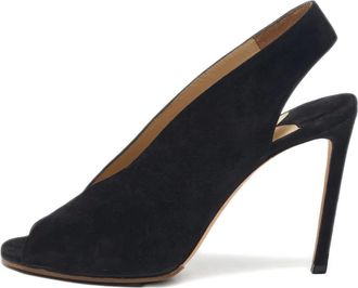Jimmy Choo London Pumps in pelle scamosciata con cinturino posteriore 130mm - Nero