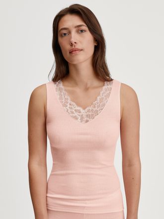CALIDA Tanktop CALIDA Silky Wool Joy, Damen, Gr. XS (36/38), pearl blush, Obermaterial: 70% Schurwolle, 30% Seide, eng h&uuml;ftbedeckend, V-Ausschnitt, Tops Tank