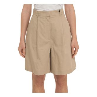Max Mara Wkdecuba Bermuda short - Dames - Korte Broeken - Beige - XS - Katoen - Korte Broeken