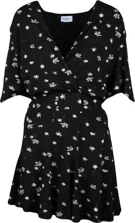 Marella Short Stretch Polyester Dress With Floral Print And V-Neckline