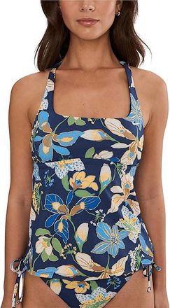 Nike Hot House Floral Square Neck Tankini Womens Swimwear Midnight Navy : LG, Polyester/Spandex