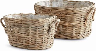 Napa Home & Garden Normandy Oval Basket Planters Set Of 2 in Gray at Nordstrom