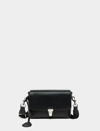 Bally Capitol Crossbody Bag in Grained Leather in Black+Palladio at Nordstrom