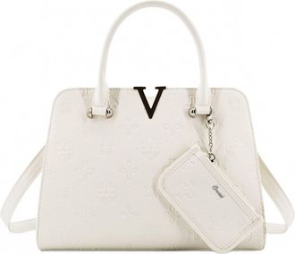 Like Dreams Womens Midori Satchel Chromatic Pattern Crossbody Bag In White