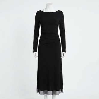 Z Supply Spellbound Mesh Midi Dress In Black