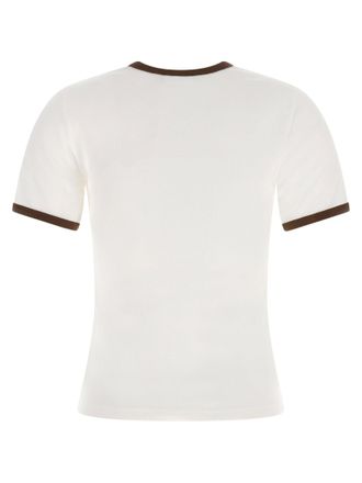 Courr&egrave;ges Contrast-Trimmed Cotton Jersey T-Shirt - White