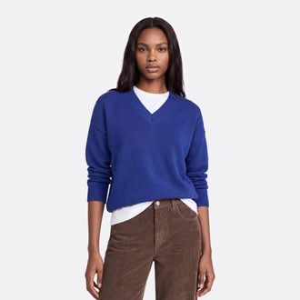 La Redoute Collections Trui met V-hals, wol-katoenmix