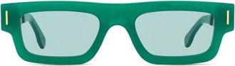Retro Superfuture Occhiali da sole rettangolari - Verde