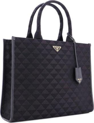 Prada Borsa tote Symbole Shopper grande jacquard - Nero