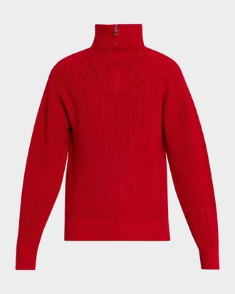 Officine Générale Mens Tarek Wool Rib Trucker-Collar Sweater