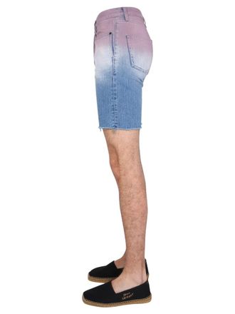 Saint Laurent Degraded Print Cotton Bermuda - Multicolor