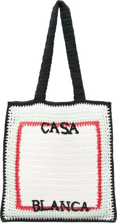 Casablanca Gehaakte Tas - Dames - Shoppers - Wit - ONE Size - Katoen - Tassen
