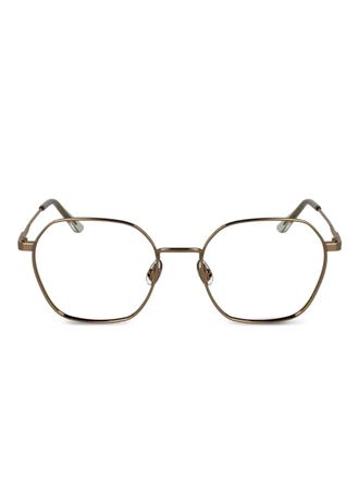 Calvin Klein geometric-frame glasses - 771 AMBER GOLD