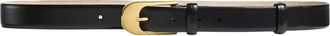 Khaite Zwarte leren riem met gouden gesp - Dames - Riemen - Zwart - 90 CM - Leer - Accessoires