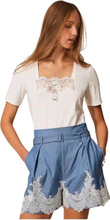 Twinset Tops, Dames, Wit, L, T-shirt