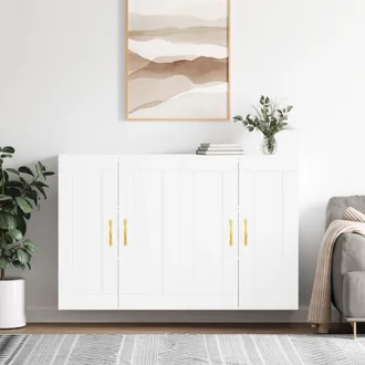 vidaXL Armarios De Pared 2 Uds Madera De Ingenier&iacute;a Blanco Vidaxl