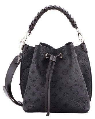 Louis Vuitton Black Mahina Leather Muria Bucket (Authentic Pre-Loved)