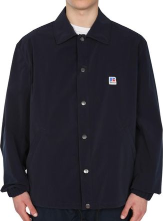 HUGO BOSS Dark Blue Solid Shirt Collar Jacket