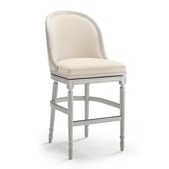 Frontgate Savoy Swivel Bar & Counter Stool in Canon Gray - 26 Counter Height, Canyon Gray Counter Stool, Ivory Linen Parks Performance, Individual - Frontgate
