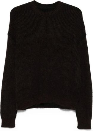 Uma Wang UMA Wang, Truien & Vesten, Dames, Zwart, S, Bruine Geribbelde Gebreide Trui