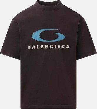 Balenciaga Mens Balenciaga Loop Sports Icon T-Shirt in Washed Black - Size: 40