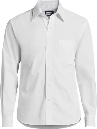 Lands End Long Sleeve Stretch Coolmax Shirt in White at Nordstrom, Size 2X Big