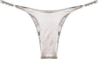 Isa Boulder Silver-Tone Satin-Finish Bikini Top - Womens - Nylon/Polyester/Elastane