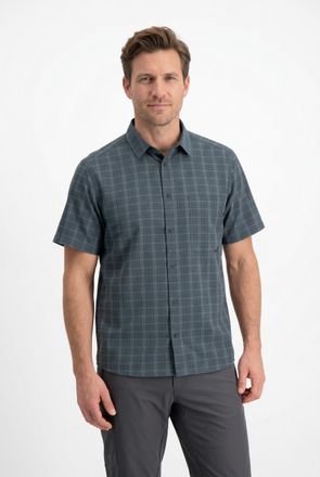 Jack Wolfskin Funktionshemd JACK WOLFSKIN MESETA SHIRT M, Herren, Gr. M, N-Gr, grau (check schwarz n), Single Jersey, Obermaterial: 100% Polyester, Hemden Funktions