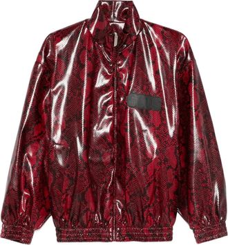 GCDS snakeskin-effect faux-leather jacket - Red