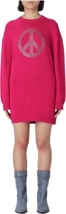 Moschino Elegante Gebreide Jurk - Dames - Kleedjes - Roze - XS - Kleedjes