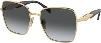 Prada PR 64ZS Asian Fit Polarized ZVN5W1 Womens Sunglasses Gold Size 57