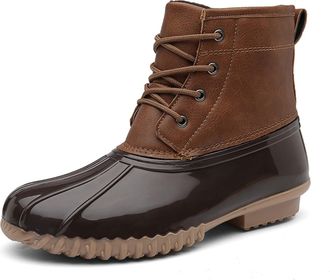Pangolin Womens Waterproof Duck Boots, Ladies Ankle Snow Boots with Non-Slip Rubber Sole, Walking Boots for Outdoor, Dog Walking & Everyday Wear Brown 8UK