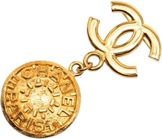 Chanel Spilla CC Medallion placcata oro 1995