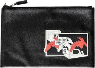 Prada Pre-owned Clutches, female, Black, Size: ONE SIZE Pre-owned Leather Clutch