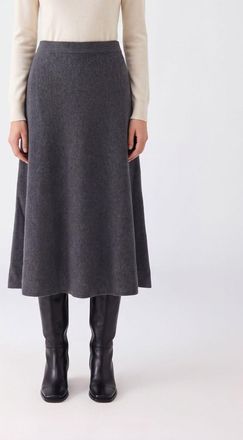 Lisa Yang Gonna midi in maglia di cashmere con vita alta elasticizzata