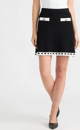 Ellen Tracy Womens Knit Skirt with Contrast Trim