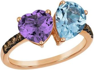 Le Vian 14K Rose Gold 3.46 Ct. Tw. Diamond & Blue Topaz Ring