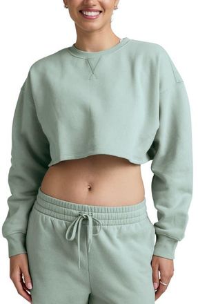 Beyond Yoga LuxeFleece Boxy Crop Sweatshirt in Pale Blue at Nordstrom, Size X-Large