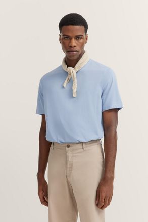 Bugatti T-Shirt BUGATTI, Herren, Gr. XXL, blau (330, blaugrau), 100% Baumwolle, unifarben, normal, Rundhals, gerader Abschluss, Shirts T-Shirt, mit Rundhals