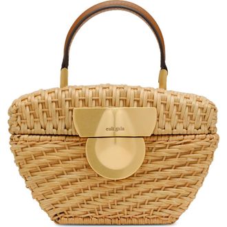 Cult Gaia Tyla Woven Rattan Top Handle Bag in Natural at Nordstrom