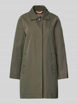 Christian Berg Mantel mit verdeckter Knopfleiste und Eingrifftaschen in Khaki, Gr&ouml;&szlig;e 36