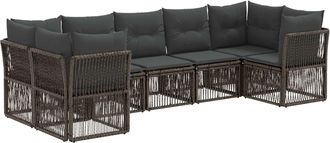 vidaXL Conjunto De Sof&aacute;s De Jard&iacute;n 7 Uds. 7-n&uacute;mero De Plazas Gris Vidaxl