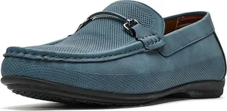 Stacy Adams Colton Moc Toe Slip-On Loafer Mens Shoes Navy : 10.5 M, Faux Leather