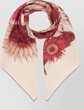 Ferragamo silk foulard floral pattern rectangular shape